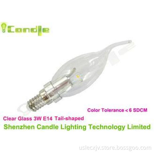 High Power 3w LED Candle Lights E14 Edison Screw For Shop N